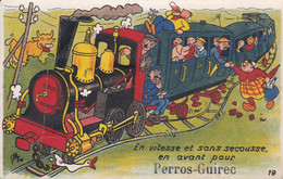 ¤¤  -  PERROS-GUIREC   -  Carte à Systême   -  Train  -  Cheminots     -  ¤¤ - Perros-Guirec