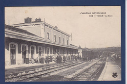 CPA [07] Ardèche Vogué Gare Train Chemin De Fer Circulé - Autres & Non Classés