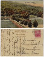 Brazil Rio De Janeiro 1914 Postcard Cantareira Water Reservoir Editor Siqueira Nagel Sent To Paris France 100 Réis Stamp - São Paulo