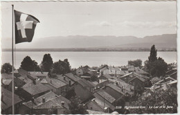 Suisse : HERMANCE : Vue Gve ,le  Lac  Et Le  Jura  , Drapeau ( Arrivée  Bordeaux ) - Hermance