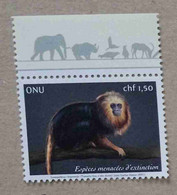 Ge21-01 : Nations-Unies (Genève) / Espèces Menacées D'extinction - Tamarin-lion à Tête Dorée - Neufs