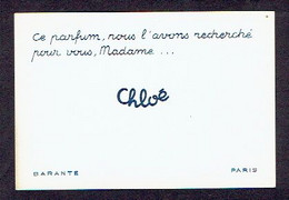 Carte Parfumée - Parfum CHLOE De BARANTE - PARIS - Anciennes (jusque 1960)