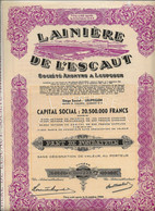 LAINIERE DE L'ESCAUT  -PART DE FONDATEUR  ANNEE 1944 - Textil
