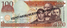 Dominican Republic 100 Pesos 2003 SPECIMEN UNC P-171s3 "free Shipping Via Registered Air Mail" - Repubblica Dominicana