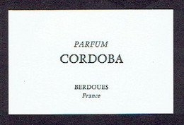 Carte Parfum CORDOBA De BERDOUES - Catalogue G. FONTAN I N°42 A - Anciennes (jusque 1960)