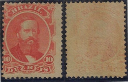 Brazil Year 1866 Stamp RHM-23 Emperor D. Pedro II 10 Réis Unused Gummed - Ungebraucht