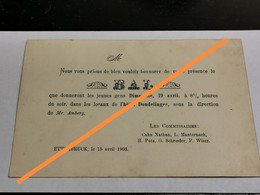Carte, Bal Ettelbruck 1903 Hôtel Dondelinger - Andere