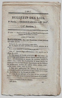 Bulletin Des Lois N°303 1834 Ile Saint-Paul Ou Des Moineaux Doubs Près Besançon/Tarif Passage Pont à Saint-Bernard Ain - Décrets & Lois
