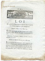 Assemblée Nationale / Loi Du 30 Mars 1791 / Gestion Du Département LOIR ET CHER - 1701-1800: Precursors XVIII