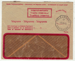 Suisse // Télégraphe // Lettre Télégramme Au Départ De Lausanne Le 8.06.1946 - Télégraphe