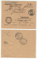 Suisse // Télégraphe // Lettre Télégramme Au Départ De Lausanne Le 9.03.1914 - Télégraphe
