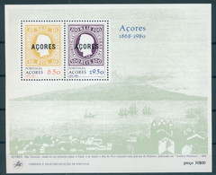 AZORES + MADEIRA SOUVENIR SHEET 100 YEARS OF STAMPS - Otros & Sin Clasificación