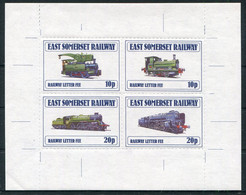 GB East Somerset Railway Letter Fee (sheet Of 4) Trains - Cinderella