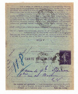 Carte 1916 Pneumatique Entier Postal Semeuse 30 Centimes Paris Rue D'Amsterdam - Rohrpost