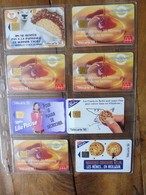 8 Télécartes   (  McMORNING, WINNER TACO, Cracker Belin, Milka Lila Pause, Nouveau Cracker Belin  )  FRANCE TELECOM - Alimentation