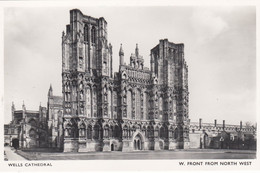 Postcard Wells Cathedral West Front From North West RP My Ref B14349 - Wells