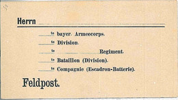 30595 - GERMANY: Bayern - Postal History - Soldatenbiref  FELDPOST COVER - For Sending Money! - Feldpost (portvrij)