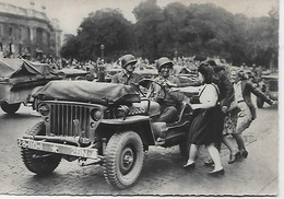 CPA - 75 -LIBERATION DE PARIS GUERRE 1939-1945- WW2- BIENVENUE AUX JEEPS- JEEP - USA - Weltkrieg 1939-45