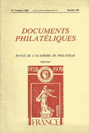 ACADEMIE DE PHILATELIE DOCUMENTS PHILATELIQUES N° 103 + Sommaire - Otros & Sin Clasificación