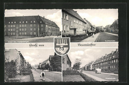 AK Neumünster, Kieler Strasse /Gutenbergstr., Buddestrasse, Wichernstrasse, Rosenstrasse - Neumünster