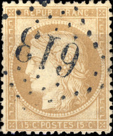 France - Yv.59 15c Petits Chiffres Cérès Dentelé - Obl. GC 613 (Breteuil-sur-Iton) - B+ - 1871-1875 Cérès