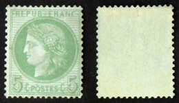 N° 53 - 5c Vert CERES TB Neuf Regommé Cote 100€ - 1871-1875 Ceres