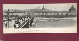 180721 - CARTE LETTRE PANORAMIQUE - 69 LYON Pont De La Guillotière Hôtel Dieu - ND PHOT N°1376 Pub CACAO VAN HOUTEN - Lyon 7