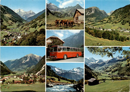 Im Sernfttal (Glarus) - Engi - Matt - Elm - 7 Bilder (36493) * 5. 9. 1977 - Reisebus - Elm