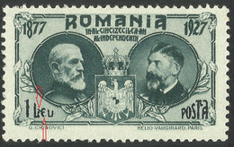 Error / Variety Semicentenary Of Independence / King Carol I --Romania 1927 MNH - Abarten Und Kuriositäten