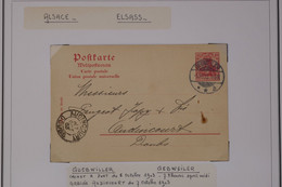 X4 ALLEMAGNE ALSACE ELSASS BELLE CARTE  1903  PETIT BUREAU GEBWILLER  POUR AUDINCOURT FRANCE +AFFR. PLAISANT - Andere & Zonder Classificatie