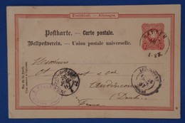 X4 ALLEMAGNE ALSACE ELSASS BELLE CARTE  1887   PETIT BUREAU HATTEN   POUR  AUDINCOURT FRANCE  +AFFR. PLAISANT - Sonstige & Ohne Zuordnung