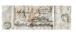 CH038/ SCHWEIZ - Lenzburg 1859 Nach Segeten (Baden) Poste Resestente Klein Laufenberg - Covers & Documents