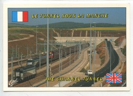 Le Tunnel Sous La Manche - Eurotunnel à Sangatte Le Terminal Français (Channel) Train Locomotive (cp Vierge580 Viard Est - Sangatte
