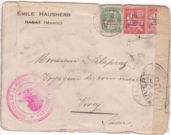 MAROC Lettre 1917 > SUISSE Affranchissement MOUCHON Surcharge Contrôle Postal Militaire ALGER Et BOURG-EN-BRESSE ! - Brieven En Documenten