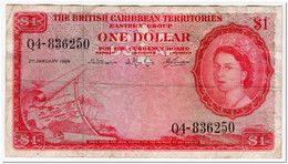 BRITISH CARIBBEAN TERRITORIES,1 DOLLAR,1964,P.7c,F+ - Caribes Orientales