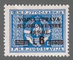 Occupazione Jugoslava - Amministrazione Militare Jugoslava:  Lire 6 Su 0,50 Oltremare - 1947 - Occ. Yougoslave: Littoral Slovène