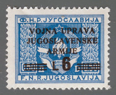 Occupazione Jugoslava - Amministrazione Militare Jugoslava:  Lire 6 Su 0,50 Oltremare - 1947 - Yugoslavian Occ.: Slovenian Shore