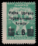 Occupazione Jugoslava - Amministrazione Militare Jugoslava / Segnatasse:  Lire 6 Su 1 D. Verde Azzurro - 1947 - Occ. Yougoslave: Littoral Slovène