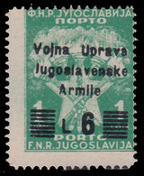 Occupazione Jugoslava - Amministrazione Militare Jugoslava / Segnatasse:  Lire 6 Su 1 D. Verde Azzurro - 1947 - Jugoslawische Bes.: Slowenische Küste