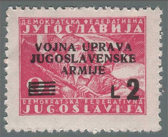 Occupazione Jugoslava - Amministrazione Militare Jugoslava:  Lire 2 Su 9 D. Rosa - 1947 - Jugoslawische Bes.: Slowenische Küste