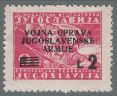 Occupazione Jugoslava - Amministrazione Militare Jugoslava:  Lire 2 Su 9 D. Rosa - 1947 - Occ. Yougoslave: Littoral Slovène