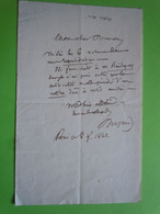 Billet Autographe André DUPIN Dit DUPIN Ainé (1783-1865) Avocat Et Homme D'Etat 1843 - Personnages Historiques