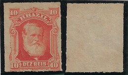 Brazil Year 1877 RHM-37 Stamp Emperor D. Pedro II 10 Réis Unused - Unused Stamps