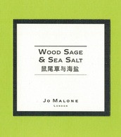 Cartes Parfumées  CARTE  JO MALONE LONDON ASIATIQUE WOOD SAGE  & SEA SALT - Modernes (à Partir De 1961)