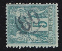 FRANCE - CACHET JOUR DE L'AN CHIFFRE 80 DANS CERCLE SUR 75 TYPE SAGE COTE 20 EUR - Usati