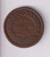 Un Décime / 10 Centimes Monaco 1838 MC Honoré V - Charles III.