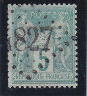 FRANCE - CACHET JOUR DE L'AN GC 4827 SUR 75 TYPE SAGE COTE 20 EUR - Used Stamps