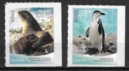 Norvège 2018 N°1900/1901 Neufs Animaux De L'ile Bouvet Phoque Et Pingouin - Neufs