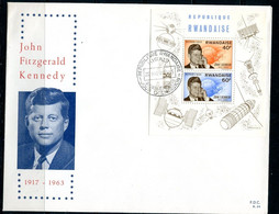 Rwanda FDC In Memory Of J.F.Kennedy Souvenir Sheet On Cover Special Cancel 11001 - 1962-1969