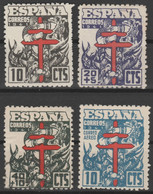 1941 Pro Tuberculosos. Edifil 948 A 951. Serie Completa - 1931-50 Unused Stamps
